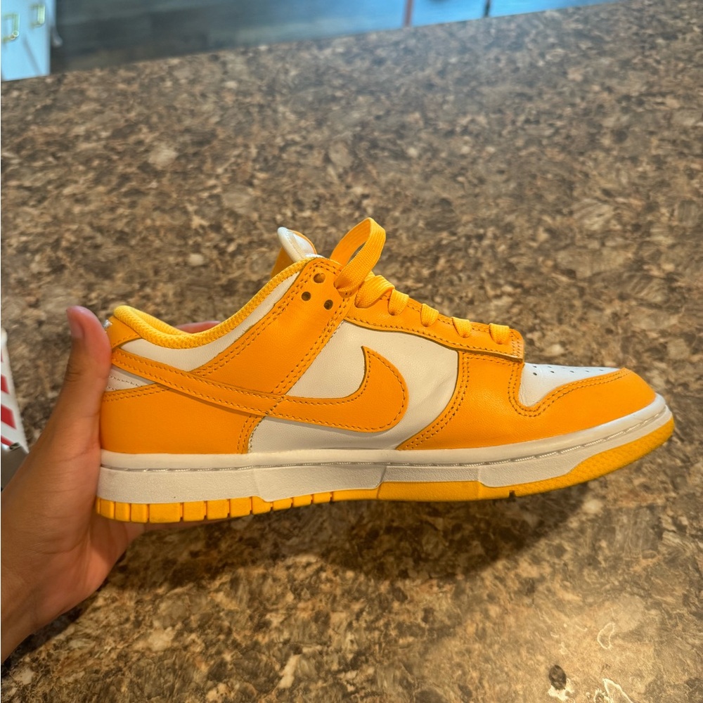 Nike Bright Orange and White Low-Top Sneakers